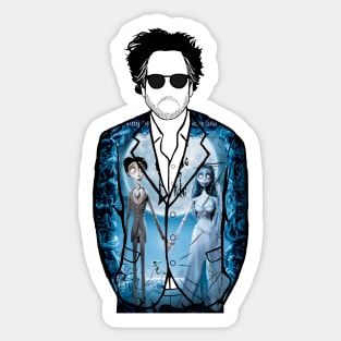 Tim Burton (Corpse Bride) Portrait Sticker